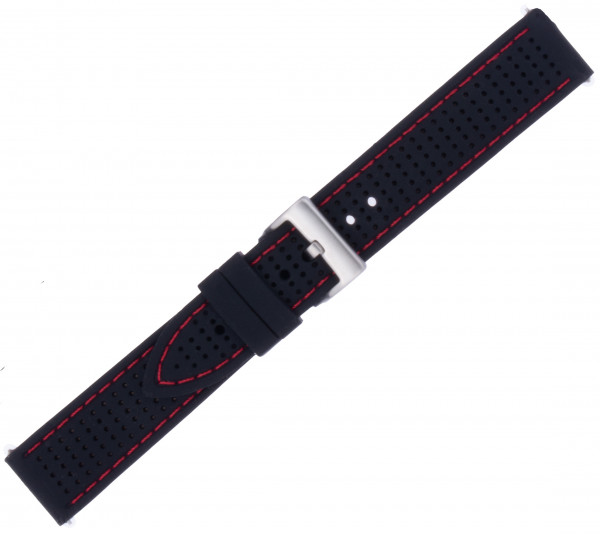 Silikon Ralley schwarz mit roter Naht
